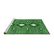 Sideview of Machine Washable Abstract Emerald Green Contemporary Area Rugs, wshcon3044emgrn