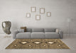 Machine Washable Abstract Brown Contemporary Rug in a Living Room,, wshcon3044brn