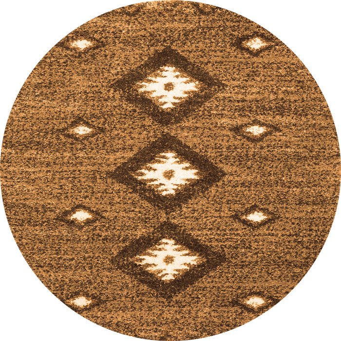 Square Abstract Orange Contemporary Rug, con3044org