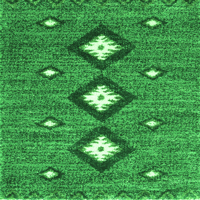 Serging Thickness of Abstract Green Contemporary Rug, con3044grn