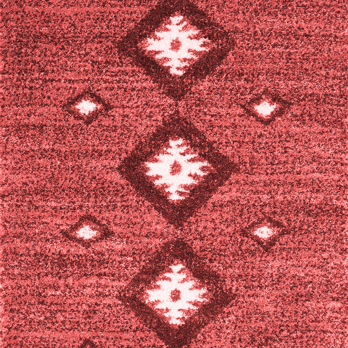 Abstract Red Contemporary Area Rugs