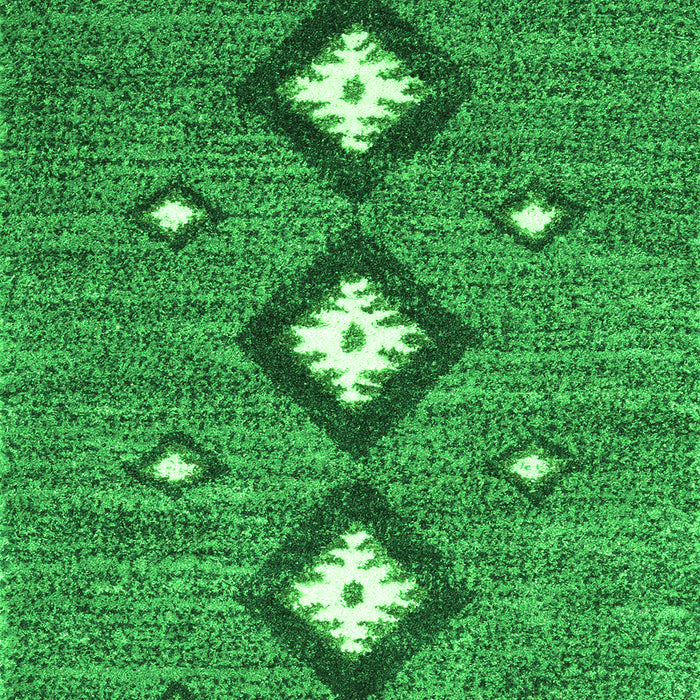 Serging Thickness of Machine Washable Abstract Green Contemporary Area Rugs, wshcon3044grn