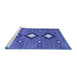 Sideview of Machine Washable Abstract Blue Contemporary Rug, wshcon3044blu