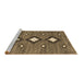 Sideview of Machine Washable Abstract Brown Contemporary Rug, wshcon3044brn