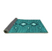 Sideview of Abstract Turquoise Contemporary Rug, con3044turq