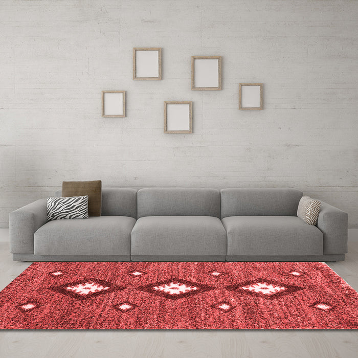 Contemporary Red Washable Rugs