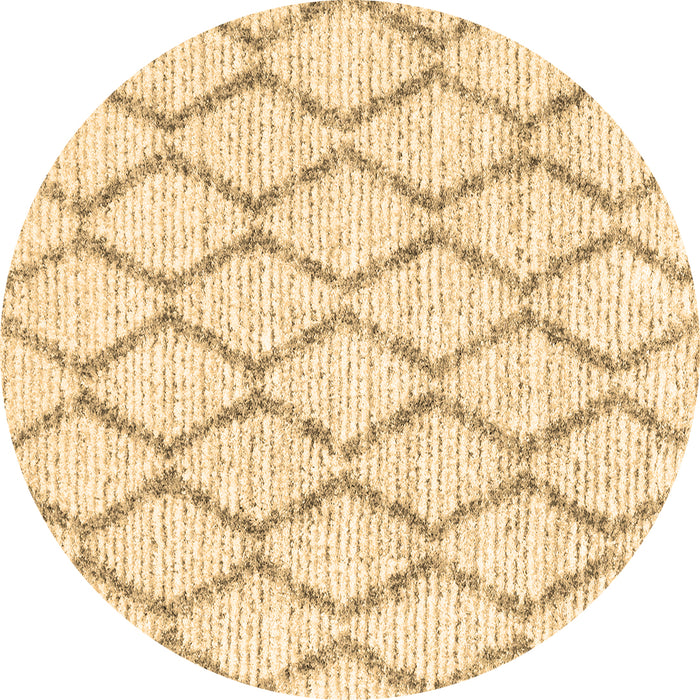 Round Machine Washable Trellis Brown Modern Rug, wshcon3045brn