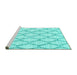 Sideview of Machine Washable Trellis Turquoise Modern Area Rugs, wshcon3045turq