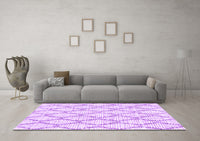 Machine Washable Trellis Purple Modern Rug, wshcon3045pur