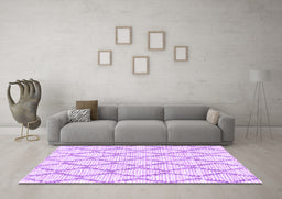 Machine Washable Trellis Purple Modern Area Rugs in a Living Room, wshcon3045pur