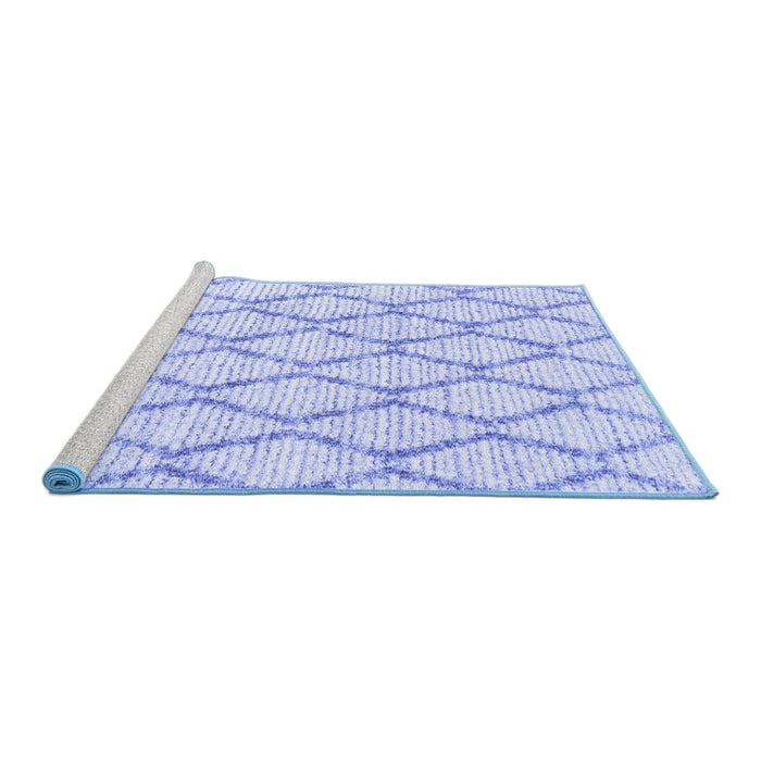 Sideview of Machine Washable Trellis Blue Modern Rug, wshcon3045blu