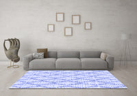 Machine Washable Trellis Blue Modern Rug, wshcon3045blu