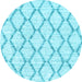 Round Trellis Light Blue Modern Rug, con3045lblu