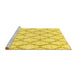 Sideview of Machine Washable Trellis Yellow Modern Rug, wshcon3045yw