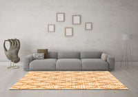 Machine Washable Trellis Orange Modern Rug, wshcon3045org