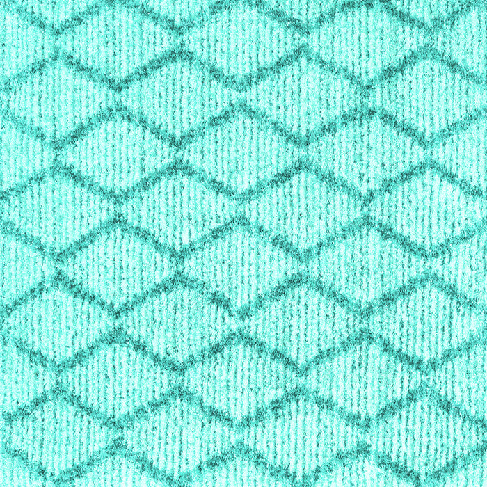 Square Machine Washable Trellis Turquoise Modern Area Rugs, wshcon3045turq
