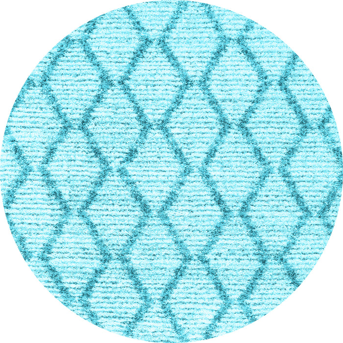 Round Machine Washable Trellis Light Blue Modern Rug, wshcon3045lblu