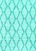 Machine Washable Trellis Turquoise Modern Area Rugs, wshcon3045turq