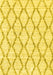 Machine Washable Trellis Yellow Modern Rug, wshcon3045yw