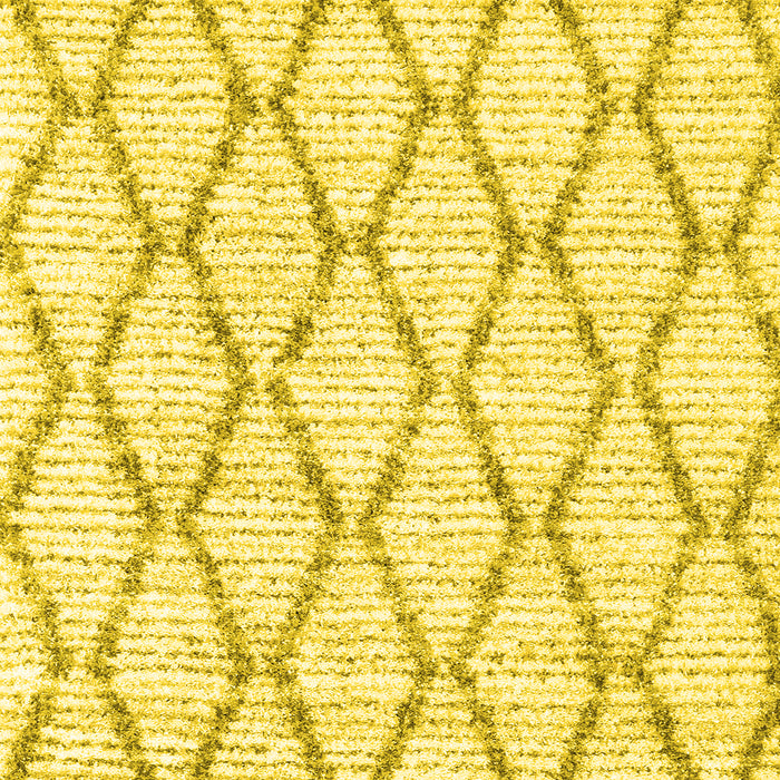 Machine Washable Trellis Yellow Modern Rug, wshcon3045yw