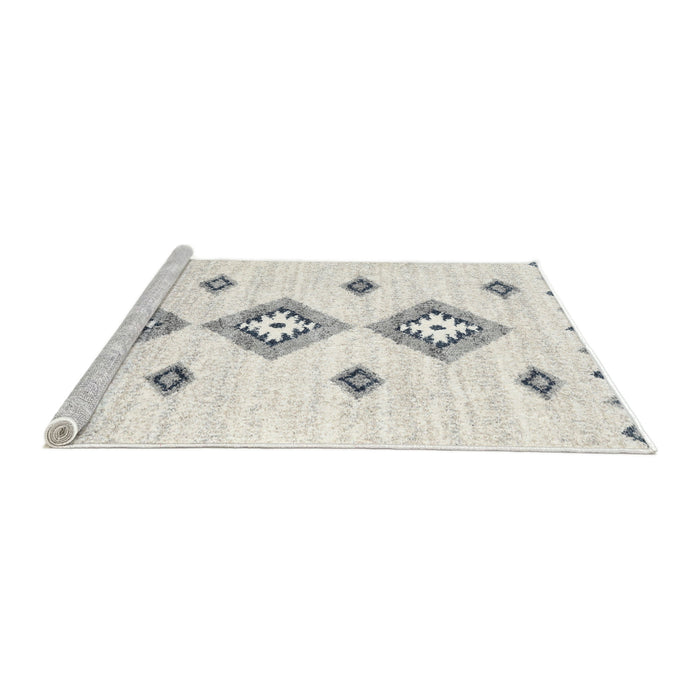 Serging Thickness of Machine Washable Contemporary Antique White Beige Rug, wshcon3046