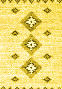 Abstract Yellow Contemporary Rug, con3046yw