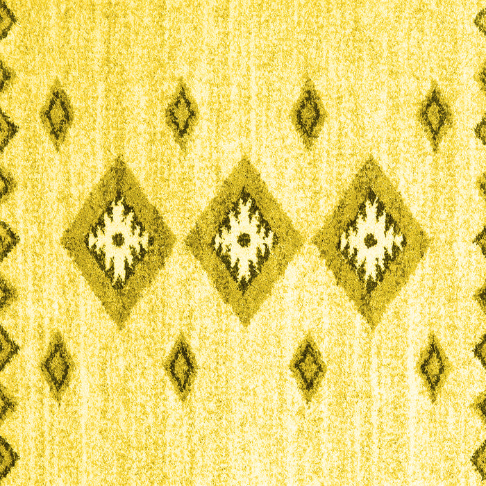 Square Machine Washable Abstract Yellow Contemporary Rug, wshcon3046yw