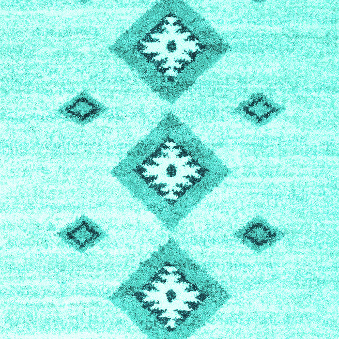 Machine Washable Abstract Turquoise Contemporary Area Rugs, wshcon3046turq