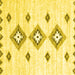 Square Abstract Yellow Contemporary Rug, con3046yw