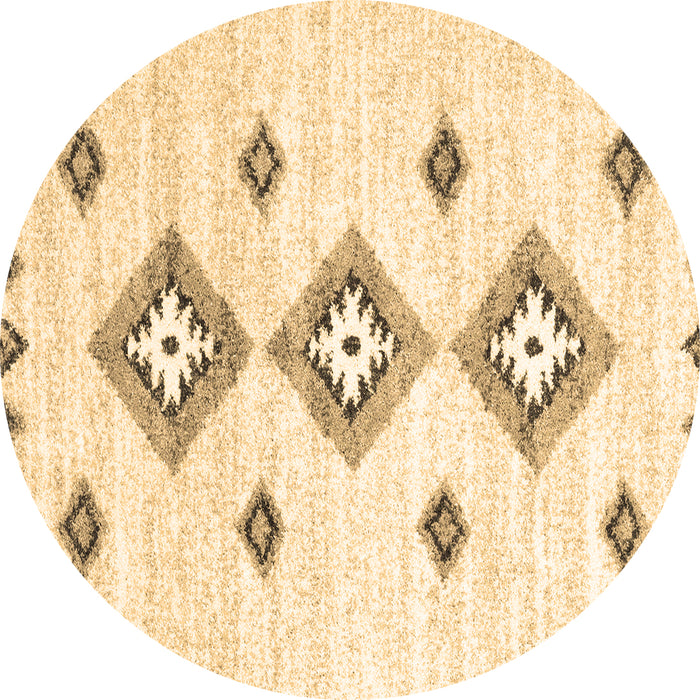 Round Machine Washable Abstract Brown Contemporary Rug, wshcon3046brn
