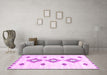 Machine Washable Abstract Pink Contemporary Rug in a Living Room, wshcon3046pnk