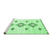 Sideview of Machine Washable Abstract Emerald Green Contemporary Area Rugs, wshcon3046emgrn