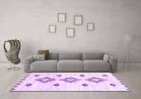 Machine Washable Abstract Purple Contemporary Rug, wshcon3046pur