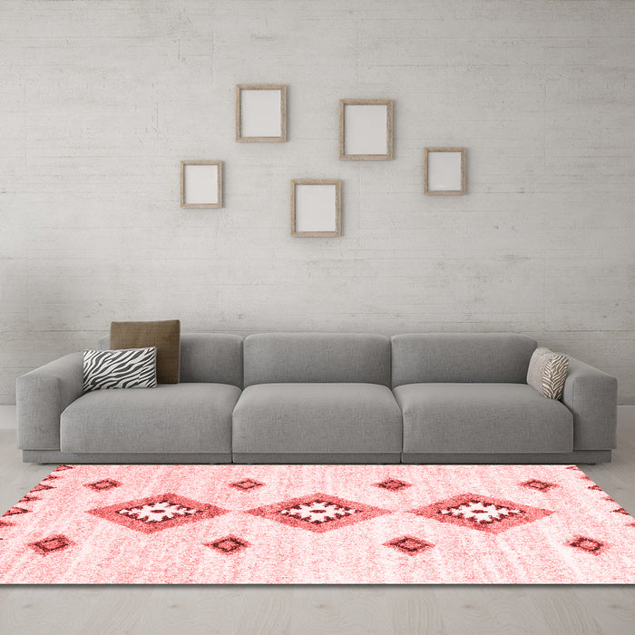 Contemporary Red Washable Rugs