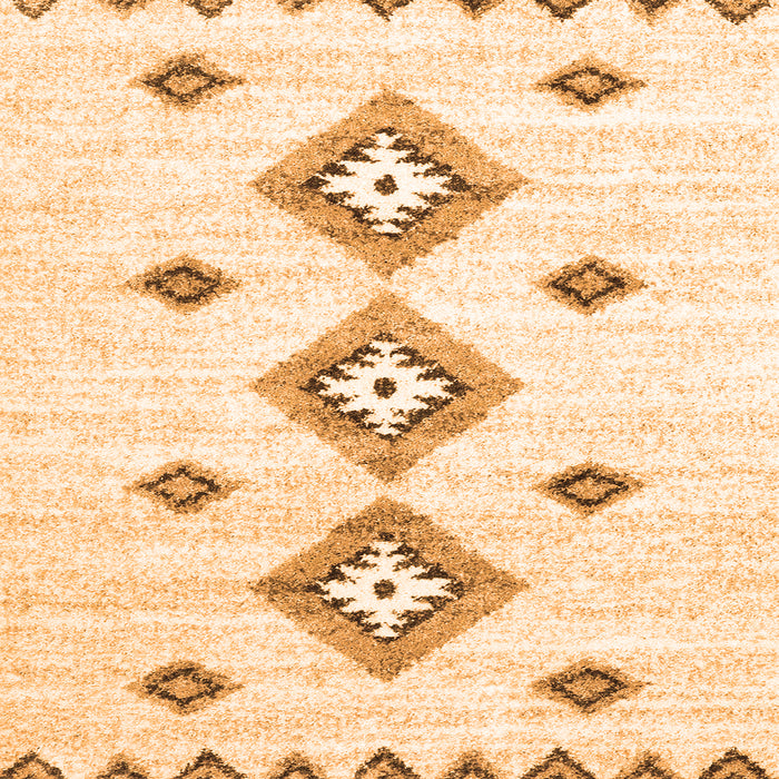 Round Machine Washable Abstract Orange Contemporary Area Rugs, wshcon3046org