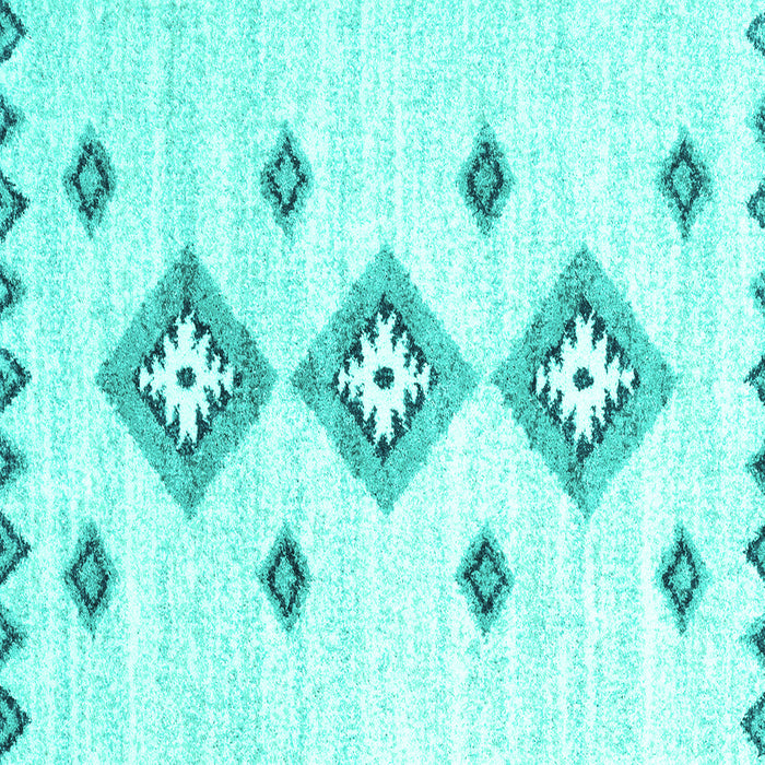 Square Machine Washable Abstract Turquoise Contemporary Area Rugs, wshcon3046turq