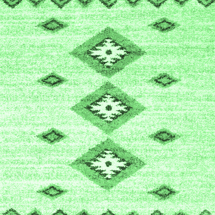 Square Machine Washable Abstract Emerald Green Contemporary Area Rugs, wshcon3046emgrn