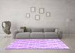 Machine Washable Trellis Purple Modern Area Rugs in a Living Room, wshcon3047pur