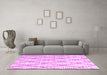Machine Washable Trellis Pink Modern Rug in a Living Room, wshcon3047pnk