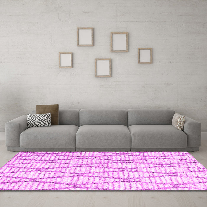 Machine Washable Trellis Pink Modern Rug in a Living Room, wshcon3047pnk