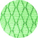 Machine Washable Trellis Green Modern Area Rugs, wshcon3047grn