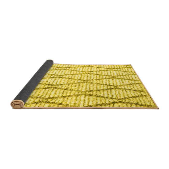 Sideview of Trellis Yellow Modern Rug, con3047yw