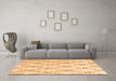 Machine Washable Trellis Orange Modern Area Rugs in a Living Room, wshcon3047org