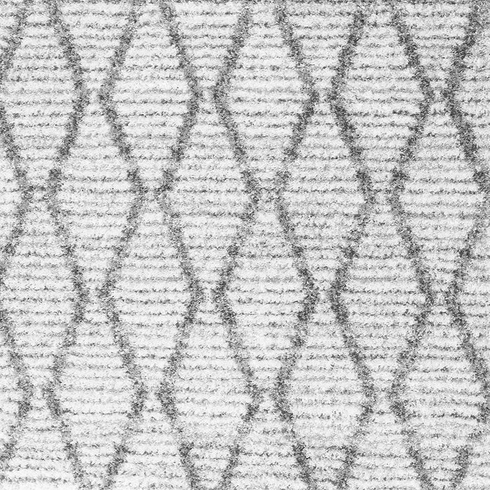 Round Machine Washable Trellis Gray Modern Rug, wshcon3047gry