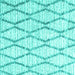 Square Machine Washable Trellis Turquoise Modern Area Rugs, wshcon3047turq