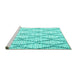 Sideview of Machine Washable Trellis Turquoise Modern Area Rugs, wshcon3047turq