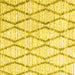 Square Machine Washable Trellis Yellow Modern Rug, wshcon3047yw