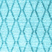Square Machine Washable Trellis Light Blue Modern Rug, wshcon3047lblu