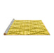 Sideview of Machine Washable Trellis Yellow Modern Rug, wshcon3047yw