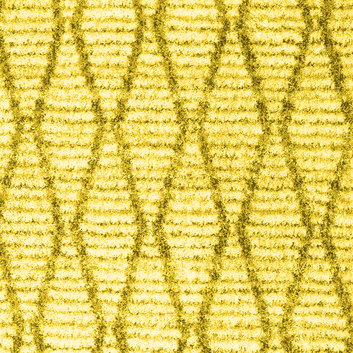 Machine Washable Trellis Yellow Modern Rug, wshcon3047yw